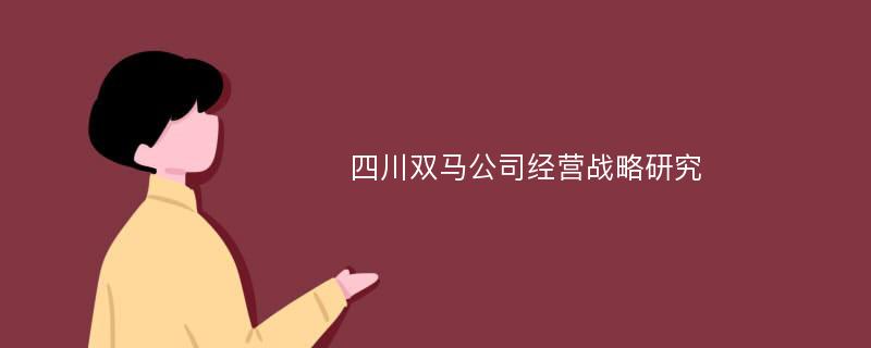 四川双马公司经营战略研究