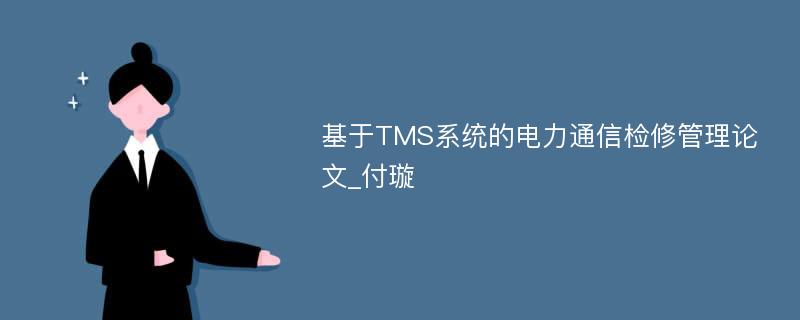 基于TMS系统的电力通信检修管理论文_付璇