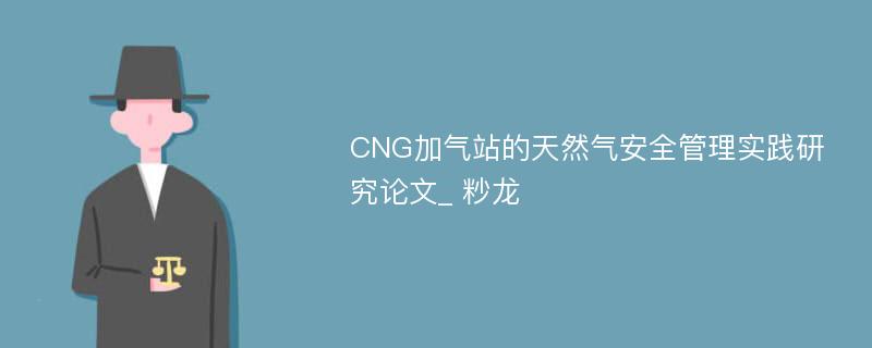 CNG加气站的天然气安全管理实践研究论文_ 粆龙