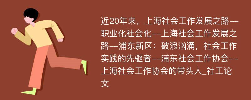 近20年来，上海社会工作发展之路--职业化社会化--上海社会工作发展之路--浦东新区：破浪汹涌，社会工作实践的先驱者--浦东社会工作协会--上海社会工作协会的带头人_社工论文