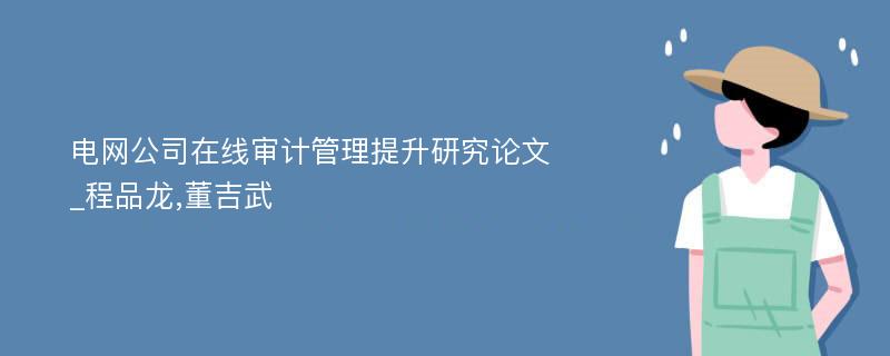 电网公司在线审计管理提升研究论文_程品龙,董吉武