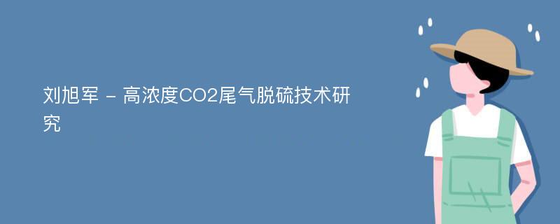 刘旭军 - 高浓度CO2尾气脱硫技术研究